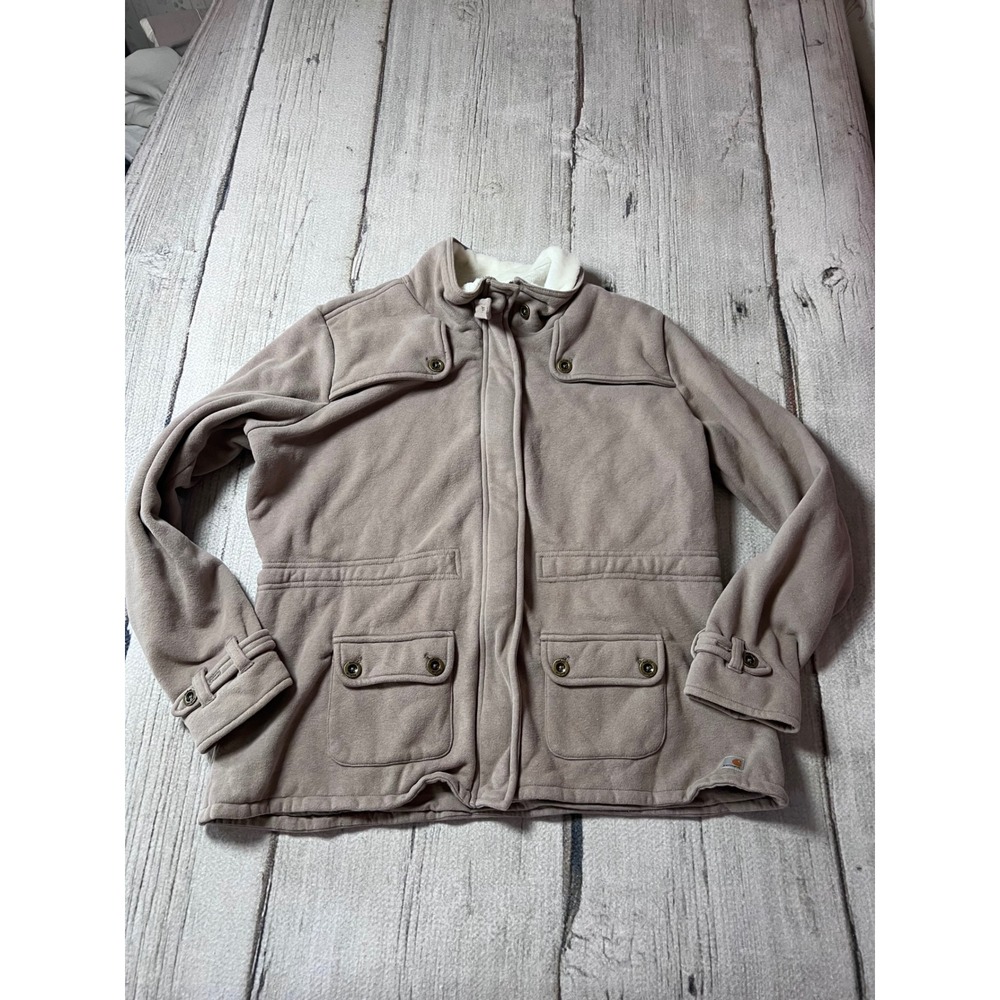 Carhartt Women's WK111 Sherpa Lined Collar‎ XXL Taupe Brown